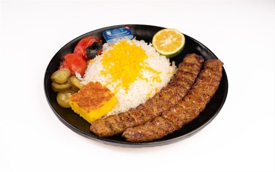 چلوکباب کوبیده 2 سیخ